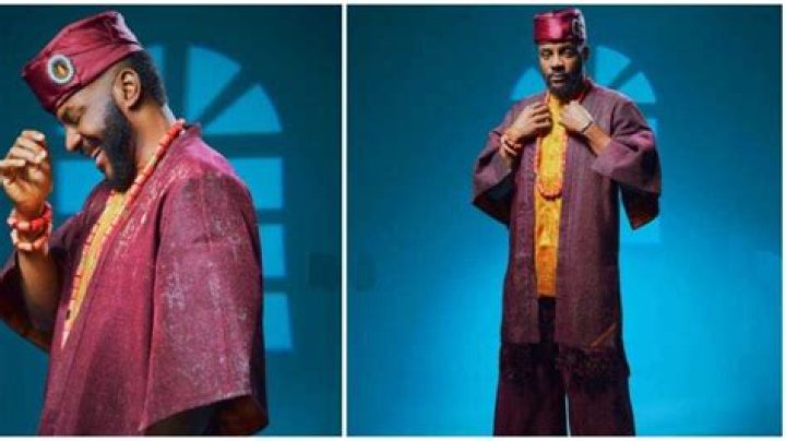 
BBNaija Fashion: Host Ebuka Drips In Sleek Traditional Ensemble For Live Show 